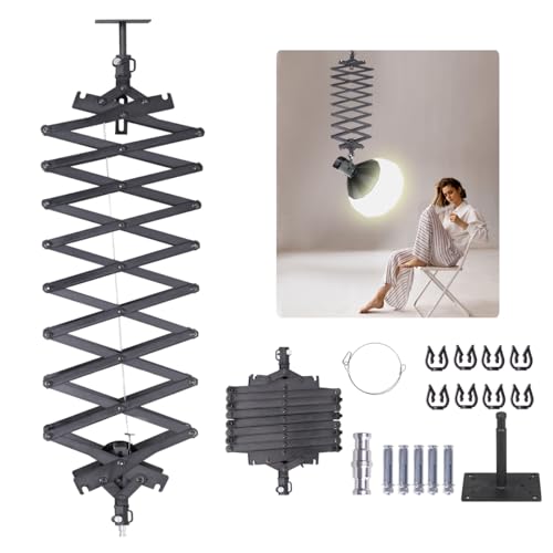 Photography Ceiling Rail System 2M Lifting Constant Force Hinge kit with Safety Rope Accessories for Live Broadcast Studio Photography Flash Specialized Equipment