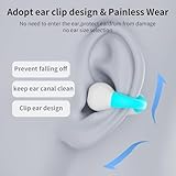 Open Ear Clip On Earbuds Wireless Bluetooth 5.3 Headphones with LED Digital Display Charging Case Button Control Bone Conduction Sport Earphones Built-in Mic IPX7 Waterproof for Running Fitness,Blue