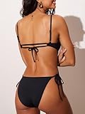 DOBREVA Women's One Piece Swimsuit Strappy Backless Bathing Suit Cut Out Lined Scoop Neck Adjustable Straps Swimwear Black Small