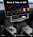 Wigoo 2025 Tesla Model 3 Accessories Under Screen Storage Box [Hidden Design & Stable Installation] Center Console Organizer Tray with Anti-Slip Pad, for Model 3 2016~2025 (Fit Model 3 Highland)