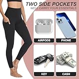 NexiEpoch 4 Pack Leggings for Women with Pockets- High Waisted Tummy Control for Workout Running Capri Yoga Pants