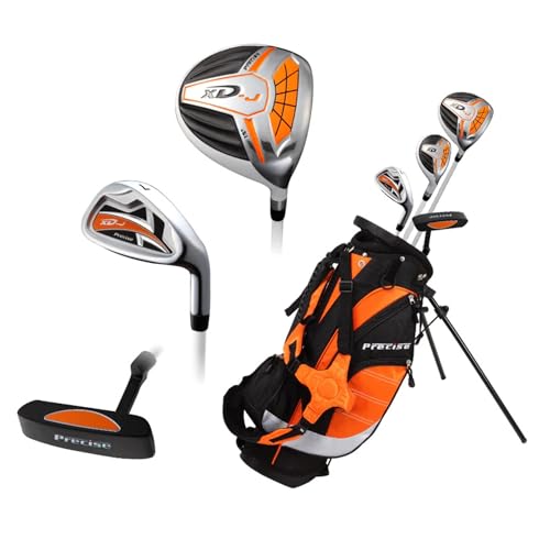 Precise XD-J Junior Complete Golf Club Set for Children Kids - 3 Age Groups Boys & Girls - Right Hand & Left Hand! (Orange Ages 3-5, Right Hand)