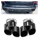 Carbon Fiber Quad Exhaust Tip Compatible For BMW G05 X5 G06 X6 G07 X7 2019+ 30i 40i Muffler Tip Exhaust Tip Nozzle(Black B)