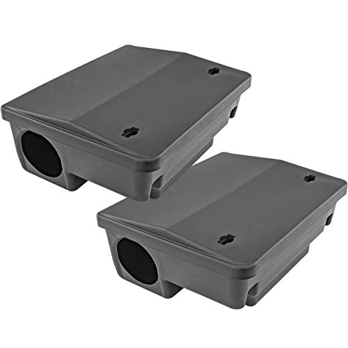 iTrap Mice & Rat Bait Stations – 2 Pack Rodent Control Boxes, Child & Pet-Safe Locking Design, Indoor/Outdoor Use with Mounting Brackets