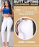 ARANZA Pantalones Colombianos Levanta Cola Blanco Colombian Pants UP Jeans Butt Lifting Jeans for Women White