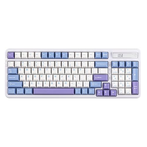 EPOMAKER Cypher 96 Wireless Gaming Keyboard with 8000mAh Battery, Hot Swappable Creamy Keyboard with Numpad and Calculator, RGB Backlit, NKRO for Games/Office (Wisteria Linear Switch)
