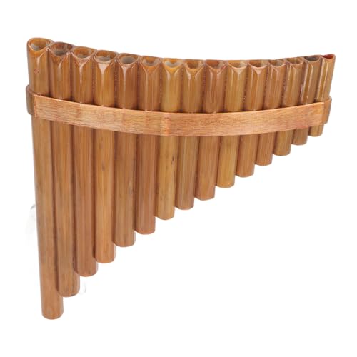 G Key Pan Flute,15 Pipes Musical Instrument Bamboo Panpipe with Accessories for Stage Performance Music Recording (Right Hand)