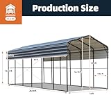 MELLCOM 14x30 FT RV Metal Carport, Heavy Duty Car-Shelter with Galvanized Roof and Powder-Coated Frame, Easy Assembly Weather-Resistant Outdoor Car-Shed for RV, 2 Cars, Boat and Tractors, Gray