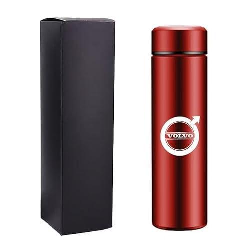 YITOJN 500ml Stainless Steel Travel Mug for Volvo XC40 2018-2022 – Leakproof Insulated Coffee Tumbler, Thermal Vacuum Flask with Lid, Reusable Cup for Hot & Cold Drinks,Red