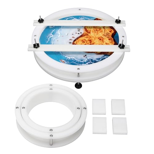 Round Epoxy Resin Table Mold Set – 3 Sizes (12", 10", 8") | Deep HDPE Large Epoxy Mold with Leveling & Press Rod for DIY River Tables, Tray, Clock, Charcuterie Boards and More Resin Crafts