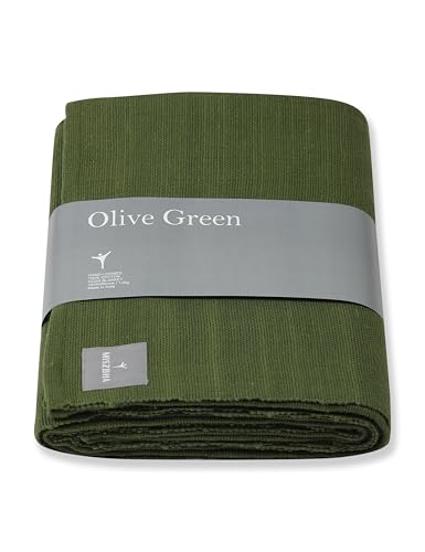MISZBHA Yoga Blanket - 100% Indian Cotton | Perfect for Restorative Yoga & Meditation | Olive Green, Pack of 1