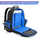 PGmoon Console Backpack Compatible with Playstation 5/PS5 Slim/PS5 Pro, Travel Carrying Case Bag with Protective Liner, Fits 15.6’’ Laptop, Controllers and Most Gaming Accessories (Patent Design)