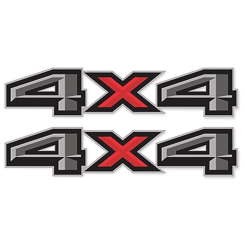 Gold Hook 4x4 Decals for Trucks Ford f150, Bedside Off Road Replacement Stickers, Pair, Premium Series (Metallic Finish)