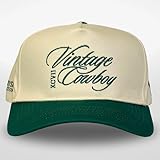 Vintage Trucker Hat | Country Cowboy Cute Preppy Retro Western Trucker Hats | Men Women Trendy Snapback | Tan Red Green Black (Vintage Cowboy | Green)