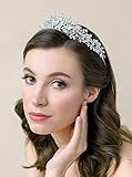 SWEETV Jeweled Wedding Tiaras and Crowns for Women, Metal Princess Tiara Queen Crown for Bride, Bridal Headpieces for Birthday Quinceanera Pageant Prom, Silver