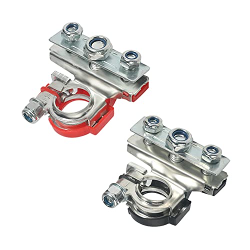 2 Pack 12V Automotive Top Post Battery Wire Cable Terminals Clamp Connectors Kit, Car 3 Way Battery Terminals, Positive and Negative, Applicable in Car, Boat, Van and More
