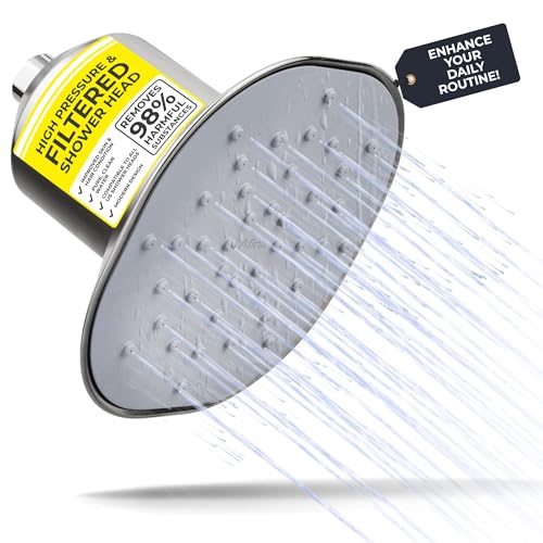 Afina Filtered Shower Head | High Pressure Shower - Reduces Dry Itchy Skin, Dandruff, Eczema, & Dramatically Improves Condition of your Skin, Hair & Nails (Nickel)