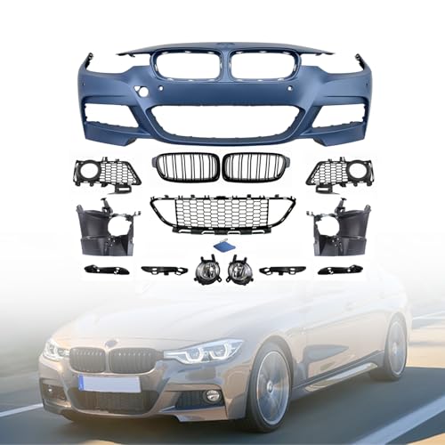 Front Bumper Cover Kit For 2013-2018 BMW 3 Series F30 4 Doors Sedan Wagon 330i 320i 340i 328i W/PDC Holes, W/Fog Lights, W/M Sport Package