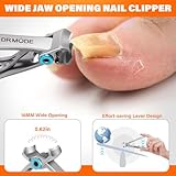 Toenail Clippers for Seniors Thick Toenails, Heavy Duty Large Toe Nail Clippers for Men Thick Nails with Wide Opening, Sharp Ingrown Toenail Clippers Nail Cutter Long Handle with Slanted Curved Blade