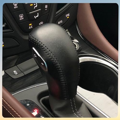 Lssapr PU Carbon Fiber Car Gear Shift Knob Cover Replacement for Ford Focus 2012-2016 Fiesta 2014-2016 Fusion S/SE 2013-2016 Gear Shift Head Cover