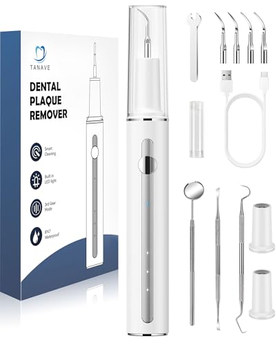Teeth Cleaning Kit Plaque Remover for Teeth, Portable Dental Plaque Remover Tool with LED, Plaque Blaster for Human Teeth with 3 Modes, Tooth Scraper Plaque Tartar Remover for Teeth with Dental Tools