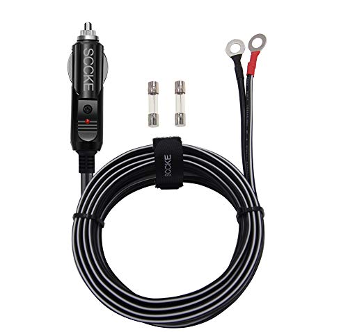 SCCKE Heavy-Duty 14AWG 20A Male Plug Cigarette Lighter Adapter Power Supply Cord with 10ft / 3.05m 14 AWG Cable Wire For Car inverter Air pump electric cup and DIY