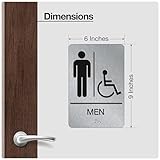 Bathroom Signs for Business with Double Sided 3M Tape - Aluminum Handicap Men and Women Bathroom Signs 9” x 6” for Offices, Businesses, and Restaurants