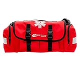 MFASCO First Aid Kit - Fully Stocked Portable Reflective Bag -First Responder Emergency Response Kit -for Natural Disaster Preparedness - Customizable Storage -Includes 415 Pcs First Aid Supplies- Red