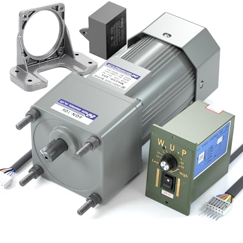 Generic High Torque AC Motor Speed Controller, Variable Speed Motor with Gearbox, 250W Single Phase Electric Motor, Reversible Gear Motor with Control Box, 110V Geared Motor