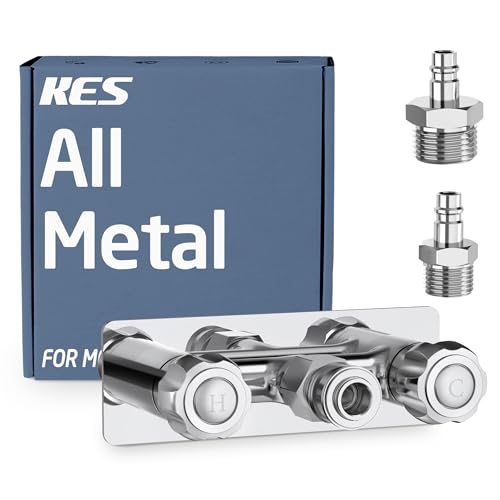 All Metal RV Exterior Shower Faucet with 18/8 Quick Connectors, KES 4 inch Leak Free RV Outdoor Camper Shower Faucet, Chrome, LG6106-CH