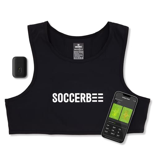 SOCCERBEE-Pro2 - GPS Tracker and Vest for Tracking Activities of Outdoor Sports Athletes Such as Soccer, Football, Rugby, Hockey, and Lacrosse (Small)