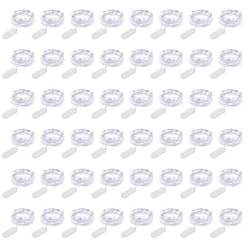 MUMUXI 48 Pack 7.2ft Fairy Lights Battery Operated, 20 Micro LED Mini Waterproof String Lights Silver Wire Firefly Starry for DIY Wedding Party Mason Jars Crafts Holiday Decoration, Cool White