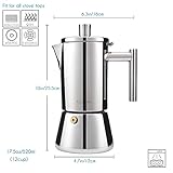 Easyworkz Diego Stovetop Espresso Maker Stainless Steel Italian Coffee Machine Maker 12Cup 17.5 oz Induction Moka Pot