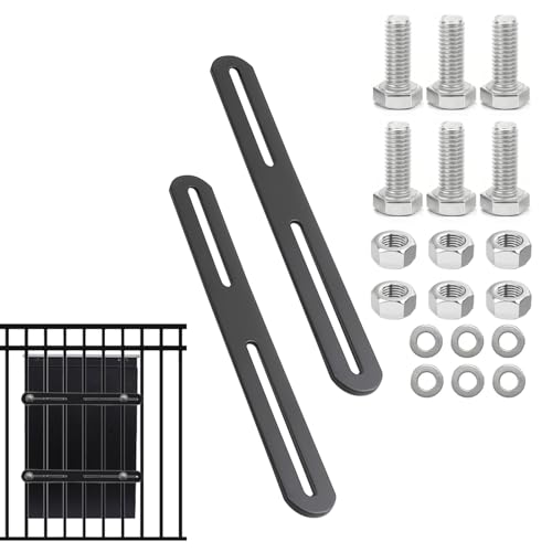 Stainless Steel Fence Mailbox Mounting Set 2 Pack, 24x215x3mm Mailbox Mount, Mailbox Mounting Hardware, 6 M5 Screws and Nuts for Mailbox, Fence Mailbox Installation Kit, Sturdy Mailbox Mounting Set