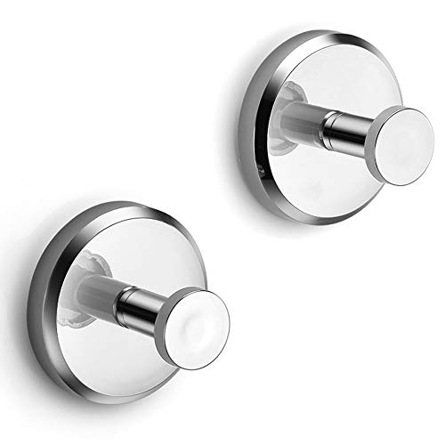 HOME SO Suction Cup Hooks for Shower, Bathroom, Kitchen, Glass Door, Mirror, Tile – Loofah, Towel, Coat, Bath Robe Hook Holder for Hanging up to 15 lbs – Waterproof & Rustproof, Chrome (2-Pack) …