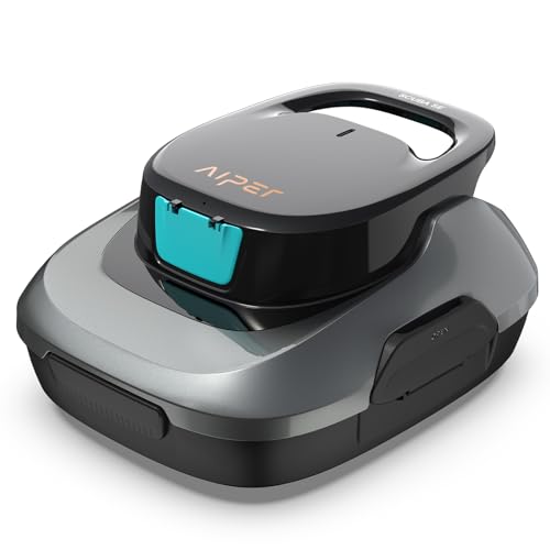 AIPER Cordless Automatic Cleaner, Pool Vacuum with Auto- Parking, Lightweight, Ideal for Above Ground Flat Pool up to 860 sq.ft.