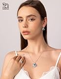 PAPAON Sea Turtle Pendant Necklace - Heart-Shaped Ocean 925 Sterling Silver Blue-Green Tourmaline Jewelry for Women, ideal Gift for Holidays and Special Occasions