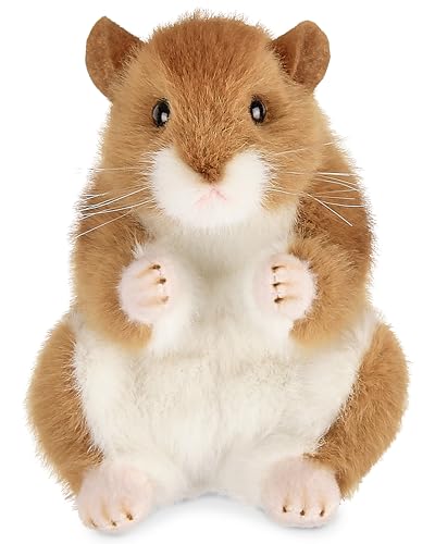 Bearington Collection Cheeks Stuffed Hamster, Ultra-Soft 6” Toy, Made with Premium Fill, Expressive Face and Natural Whiskers; Machine Washable, Gift for Animal Lovers