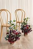 Ling's Moment 17.5" Tall Standing Artificial Flowers Arrangements 4pcs Fall Wedding Aisle Runner Chair Decorations Bordeaux Red Centerpieces for Ceremony Reception Rose Floral Party Outdoor