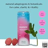 Moment Mocktails Non Alcoholic Drinks (Shark Tank) | SPARKLING Lychee Mint Adaptogen Drink | L-Theanine & Ashwagandha for Calm & Clarity | 0 Added Sugar 0 Caffeine | 12-pack