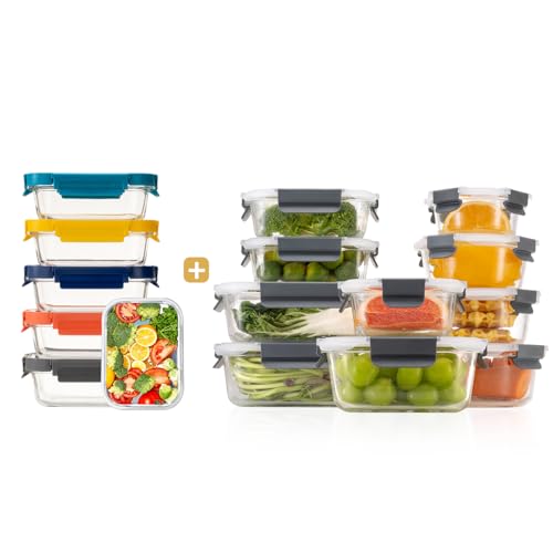 GC GENICOOK Glass Food Storage Containers Sets+ Glass Lid Lunch box