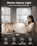 EZVALO Under Cabinet Lights, LED Closet Lights Wireless USB Charging, Motion Sensor Lighting Indoor 5700K Dimmable with Remote Control (White) 5 Pack