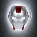 OFFCURVE Iron Man Car Engine Start Stop Button Cover, Anti-Scratch Push Start Button Cover, Auto Interior Ignition Accessories (Silver-Red)