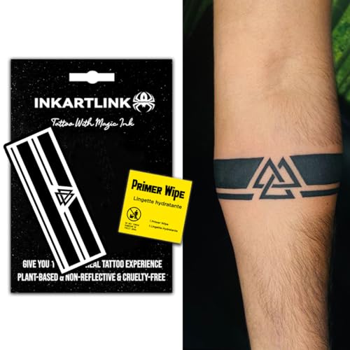 INKARTLINK semi-permanent temporary tattoos, realistic arm tattoos, waterproof and non-reflective, exquisite packaging, unique design (Armband 4)