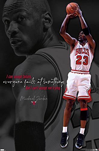 Trends International Michael Jordan - Can't Accept Not Trying Wall Poster, 22.375" x 34", Premium Unframed Version