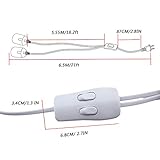 Rextin 2 packs double E26/E27 LED Light socket 13FT extension cord with On/Off switch and US AC Power Plug Bulb Socket for Pendant Lighting Bulb Lamp in Kitchen Restaurant (21ft 1 to 2 sockets 2packs)