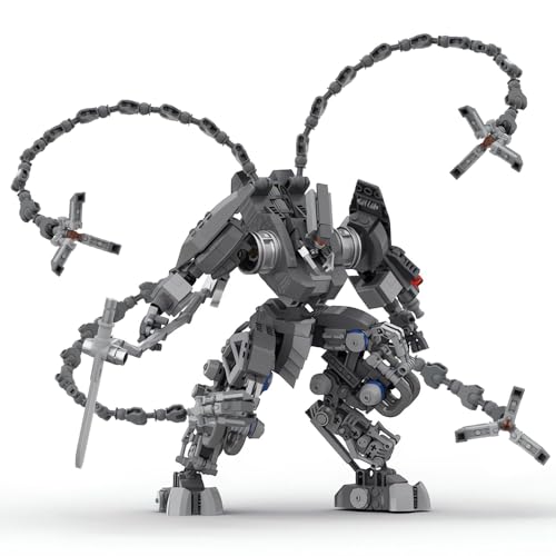 IVVTNHZ Mecha Building Block Toys, Grey Cool Action Figure Robot with Four Engines Creative Models for Display and Collection, Suitable for Adults Boys Girls Fans Kids Aged 6+ (825 PCS)