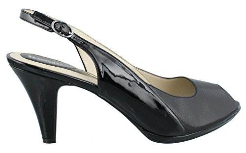 Naturalizer Women's Ivy Ankle Strap Heels, Black Leather, 5 M