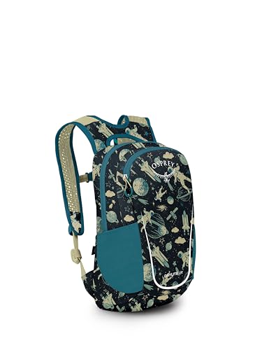Osprey Daylite Jr. Kids' Commuter Backpack, Space Travel Print/Antique Blue