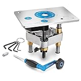 Router Lift by Rockler (8-1/4'' x 11-3/4'' Plate) – Kit Includes Aluminum Router Plate, Insert Ring, Set of Hex Keys on Key Chain - Easy to Install Router Lift Systems - Woodworking Router Table